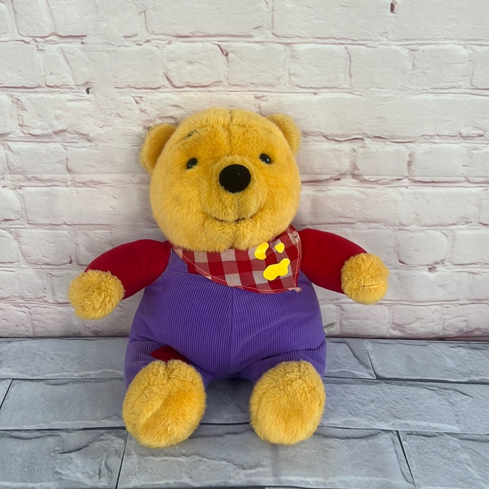 90’s Vintage Winnie the Pooh talking bear stuff animal giggles nose 14”